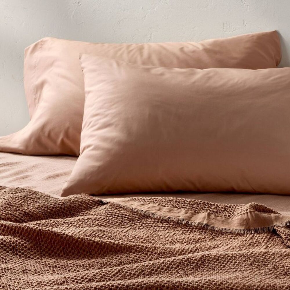 Standard 400 Thread Count Percale Pillowcases Light Adobe Clay - Casaluna